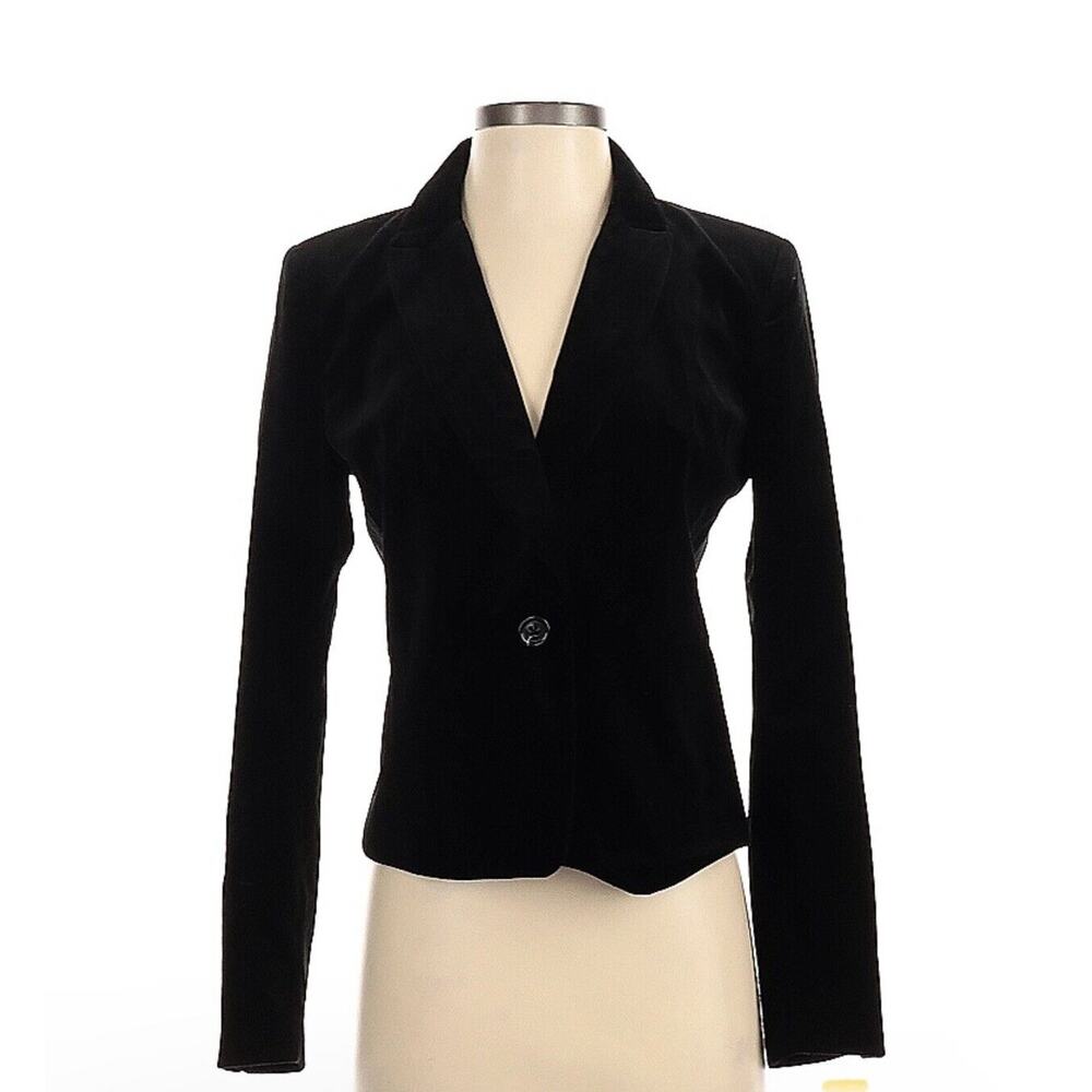 Banana Republic Velvet Blazer Jacket Workwear Size 4 Black‎